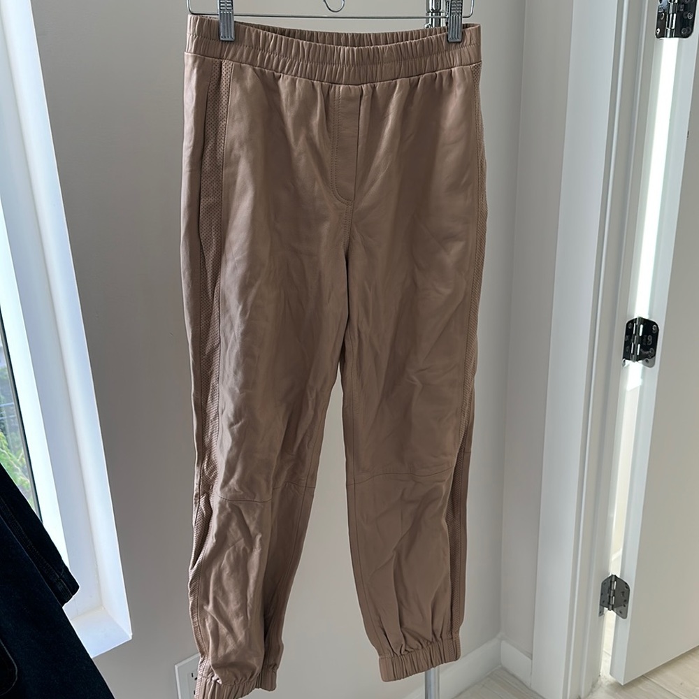 Leather joggers